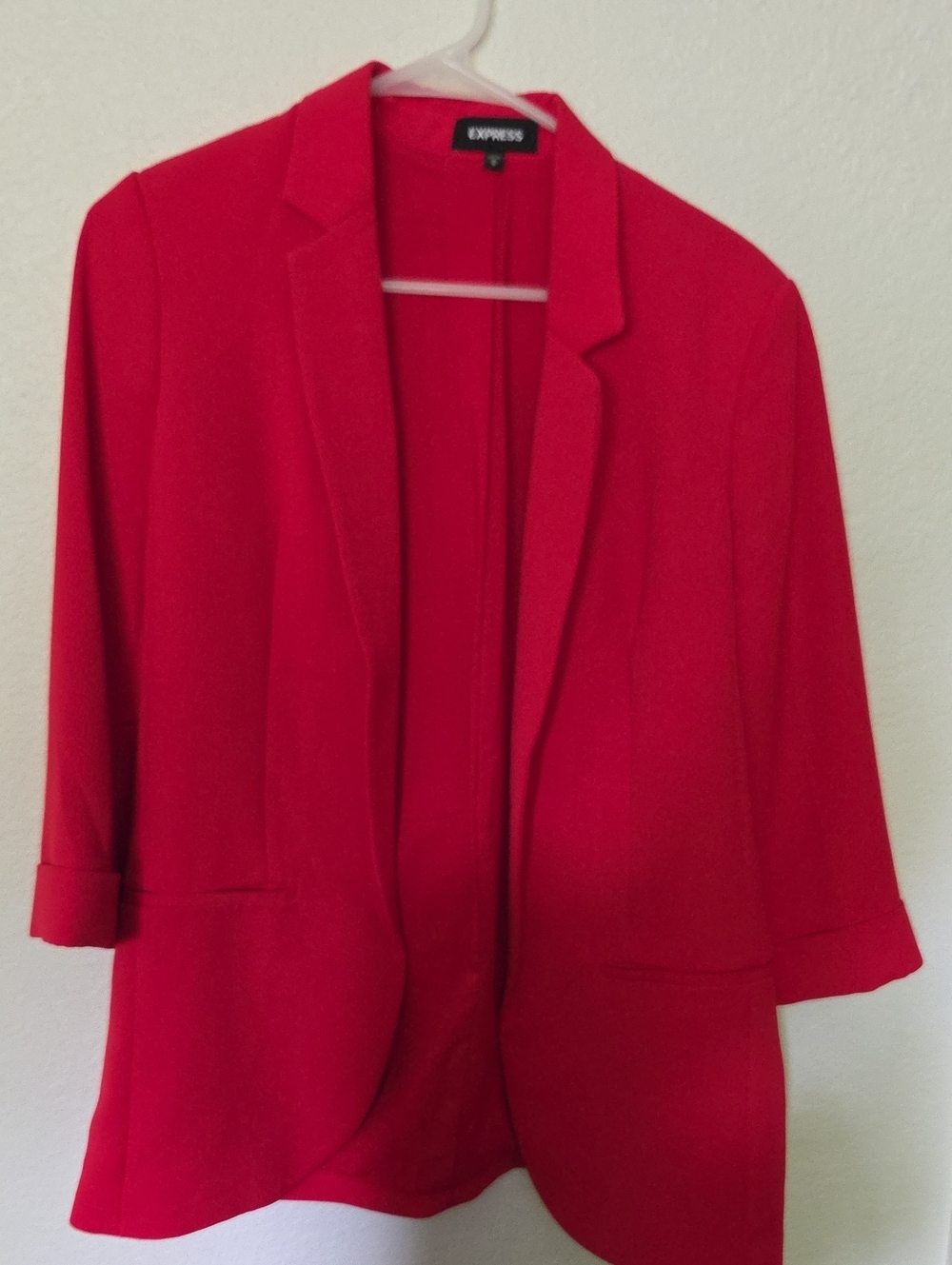 Express Women's Bright Red Open Blazer